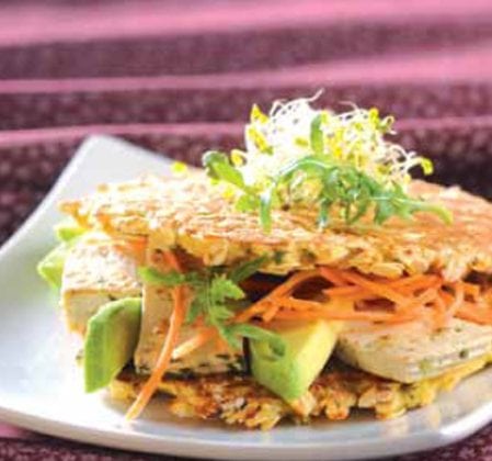 Galettes végétales en sandwich