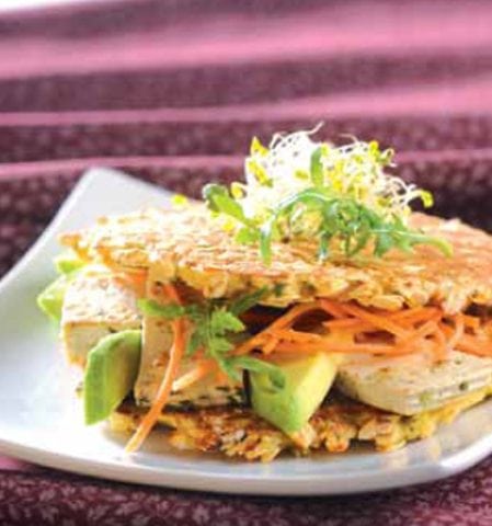 Galettes végétales en sandwich
