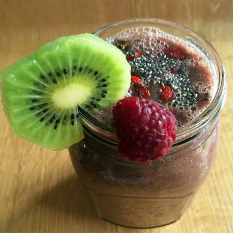 Smoothie à la framboise et à la pastèque