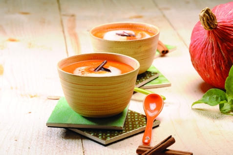 Velouté de potimarron, crème cannelle