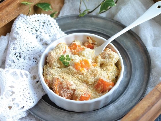 Gratin De Chou Fleur Et Patate Douce A La Bechamel Vegetale La