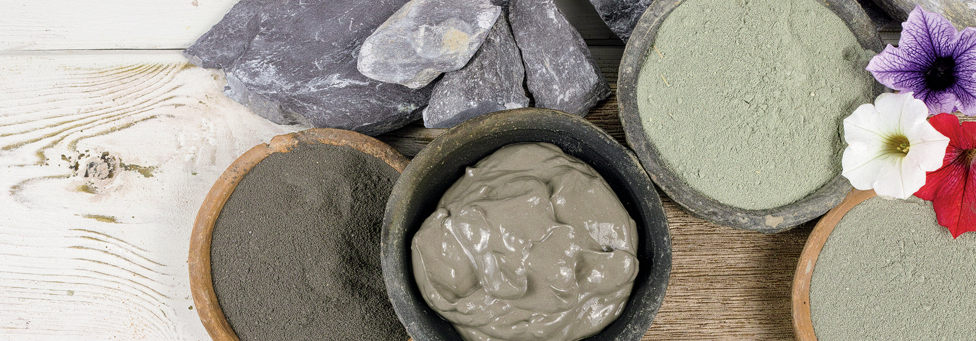 Une grande sélection de produits à base d'argile bio