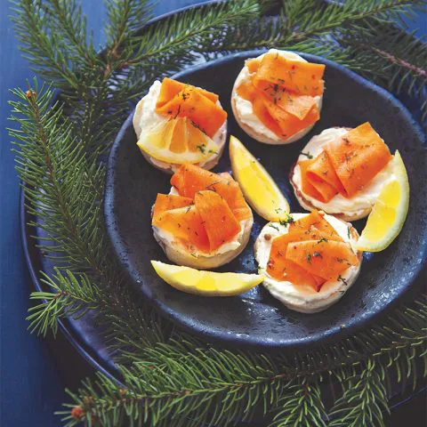 Blinis et gravlax de carotte