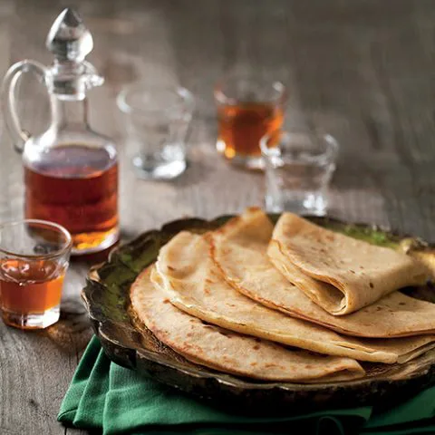 Crêpes au sirop d’érable et à l’huile essentielle de mandarine bio