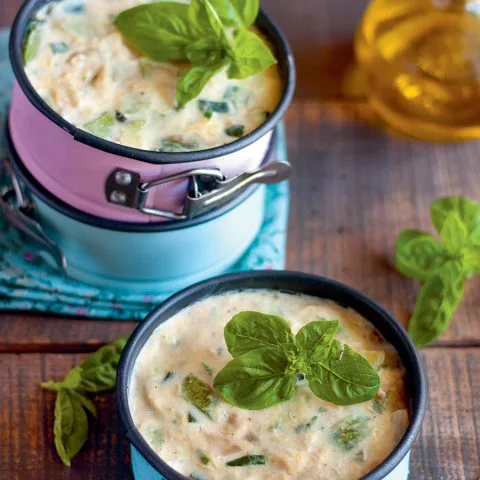 Flan de courgettes végétalien au pistou