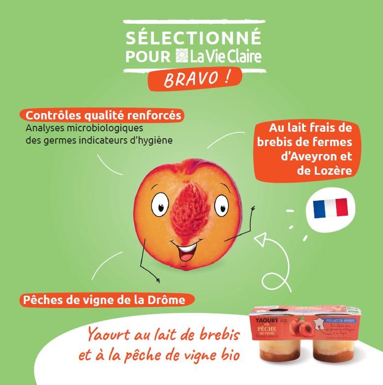 yaourt peche bio La Vie Claire