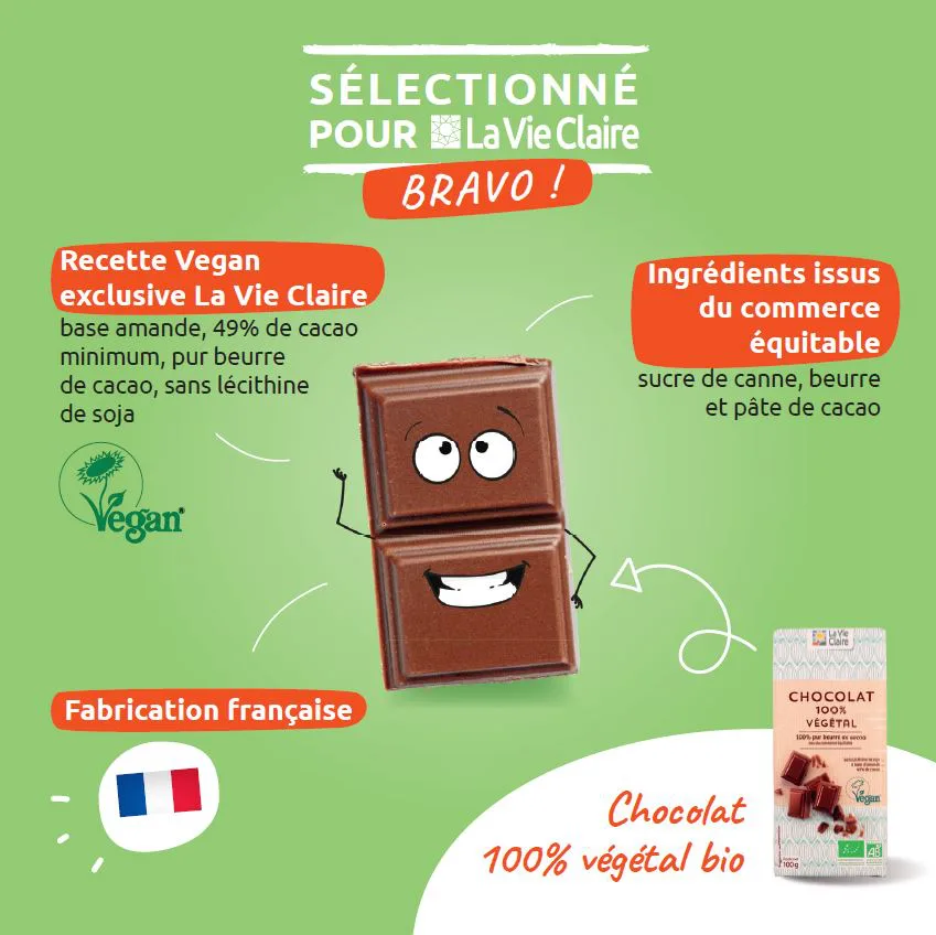 chocolat vegan bio la vie claire