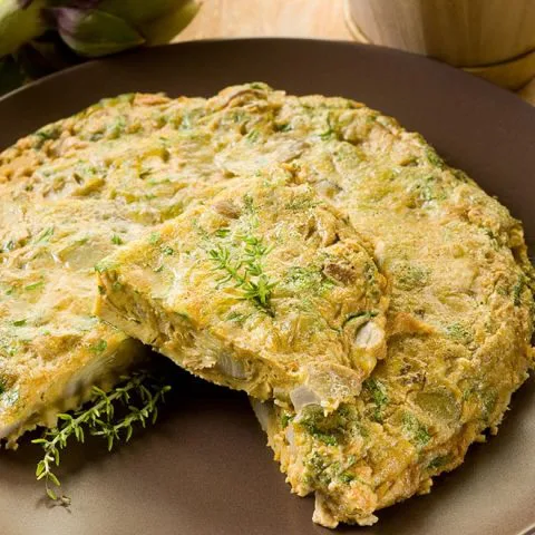 Omelette aux artichauts et au parmesan