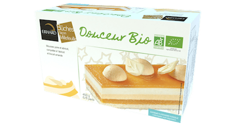 Bûche pâtissière poire et abricot 2018 bio