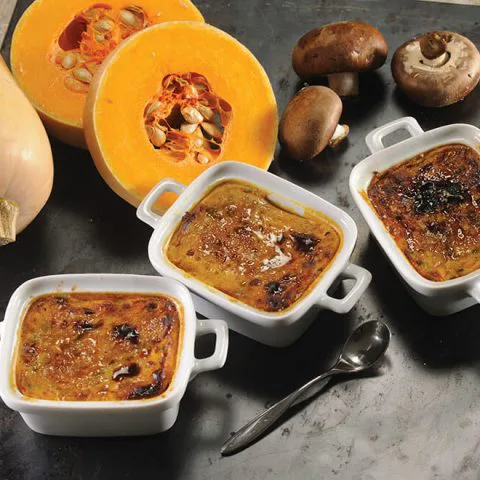 Crème brûlée de butternut aux champignons 1