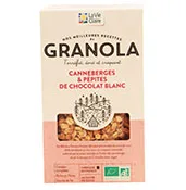 Petit déjeuner bio agranola bio canneberge et pépites de chocolat blancd'hiver