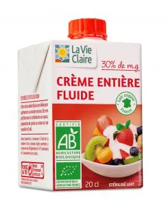 Crème entière fluide bio La Vie Claire 