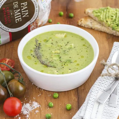 Soupe verte petit pois-avocat