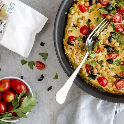 ​Omelette vegan à la farine de pois chiche et tofu soyeux