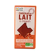 Chocolat au lait aux éclats de caramel et fleur de sel bio