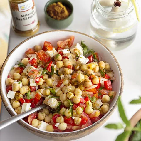 Salade de pois chiches au Ras-El-Hanout