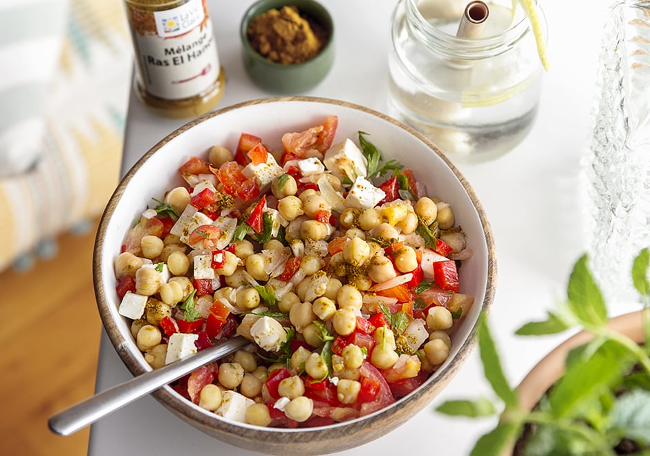 Salade de pois chiches au Ras-El-Hanout - La Vie Claire