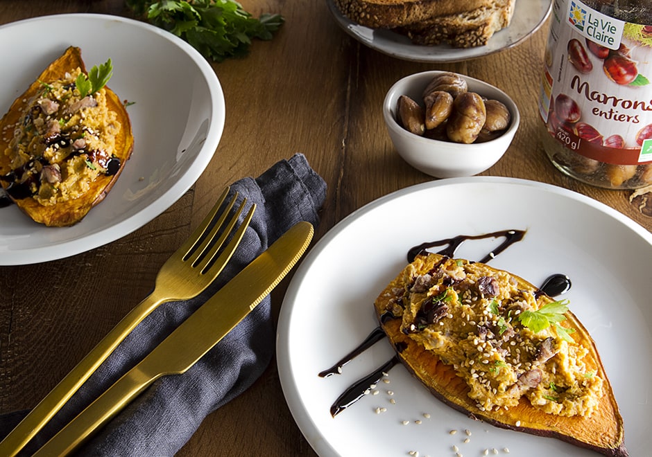 Toasts De Patate Douce Et Son Houmous Aux Brisures De Marrons La Vie Claire