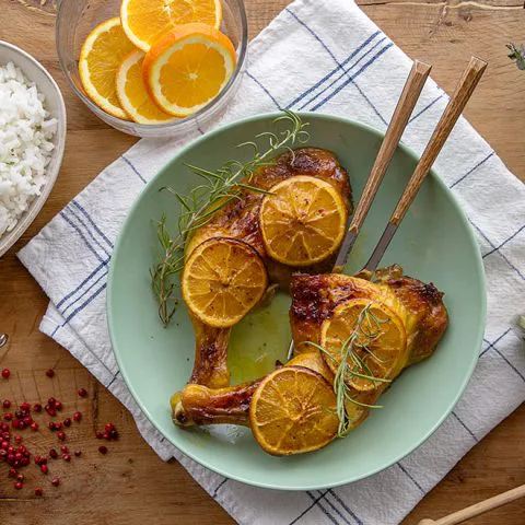 Cuisses de poulet à l’orange