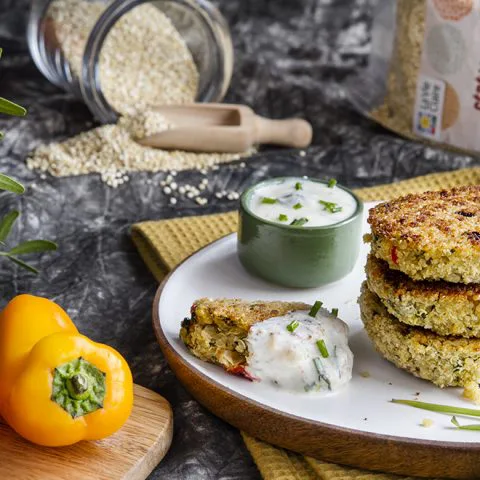 Galettes végétariennes de quinoa, épinards et feta