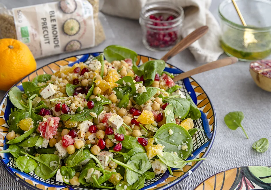 Salade de blé vitaminées aux agrumes