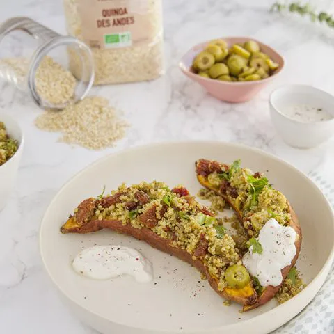 Patates douces farcies au quinoa