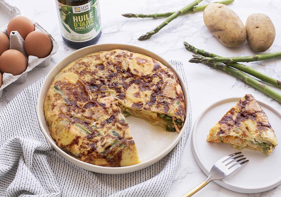 Frittata aux asperges, pomme de terre et saumon fumé La Vie Claire