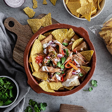 Chilaquiles au poulet et tortillas de maïs au four 1