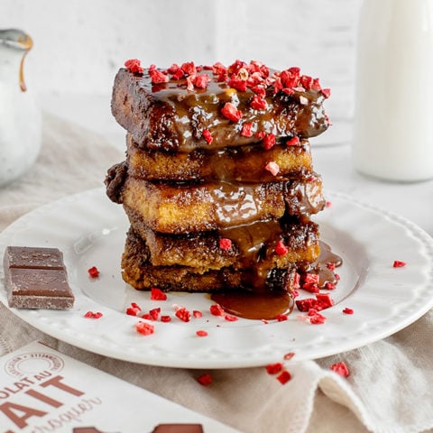 Pain perdu au caramel et au chocolat