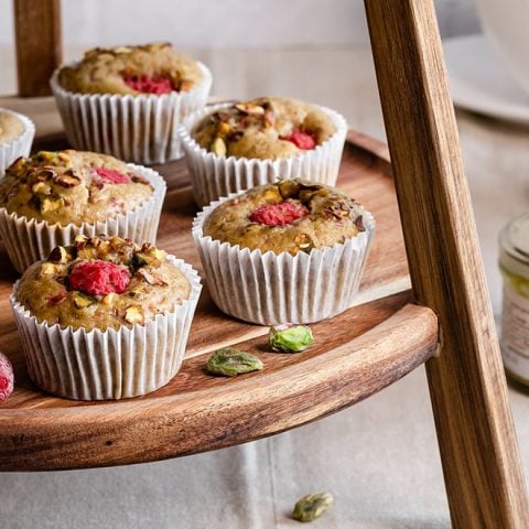 Muffins framboises et pistaches