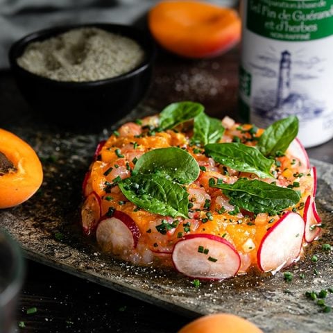 Tartare de crevettes aux abricots 1