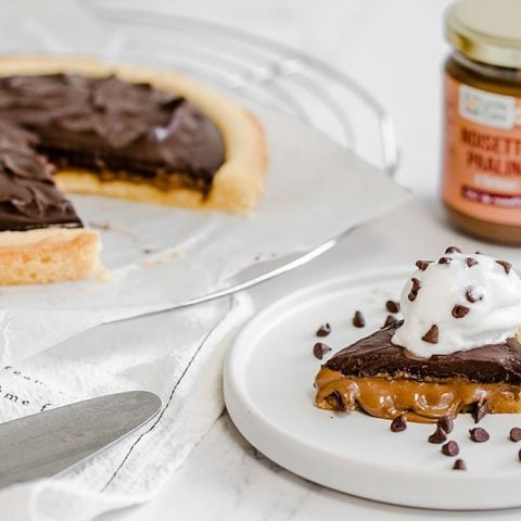 Tarte chocolat noisettes praliné