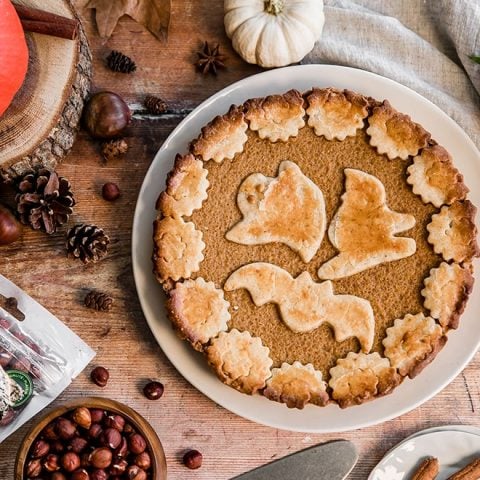 Gâteau d'Halloween citrouille et noix