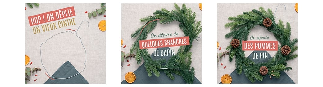 Bricolage Noël. Fabriquer une couronne de Noël