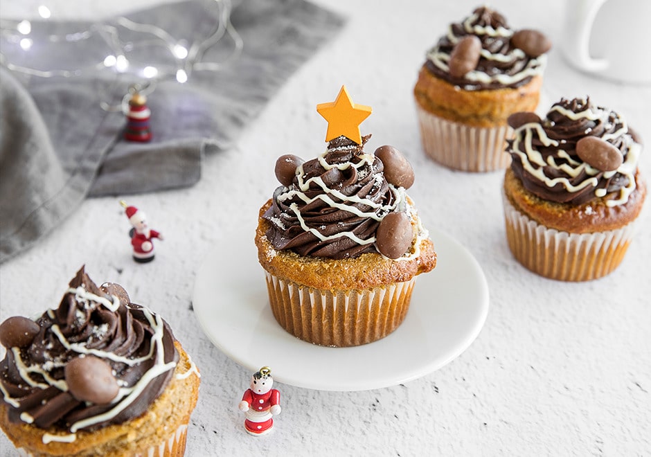 Cupcakes guirlandes de Noël