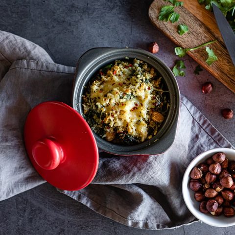 Gratin de quinoa, épinards et noisettes 1