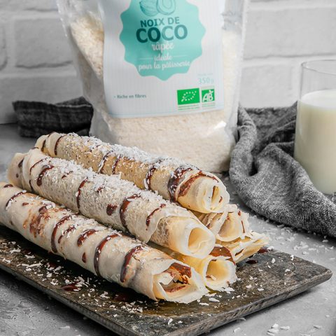 Nems de crêpe à la noix de coco