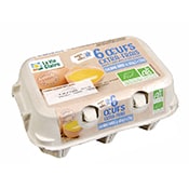 Boite 6 oeufs extra frais bio