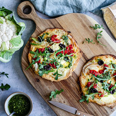 Pizza au millet et au chou-fleur