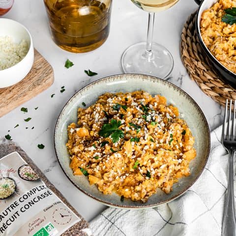 risotto à l'épeautre et au potiron