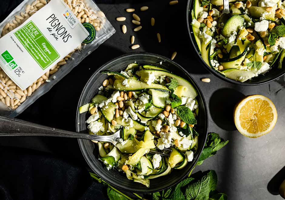 Tagliatelle De Courgette En Salade Feta