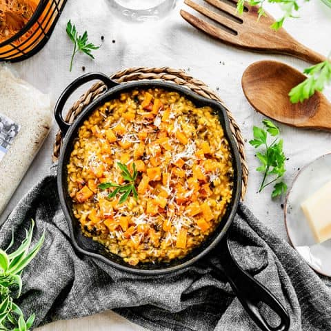 Risotto de courge et de champignons