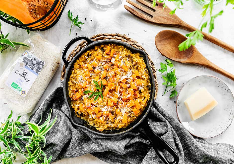 Risotto de courge et de champignons La Vie Claire