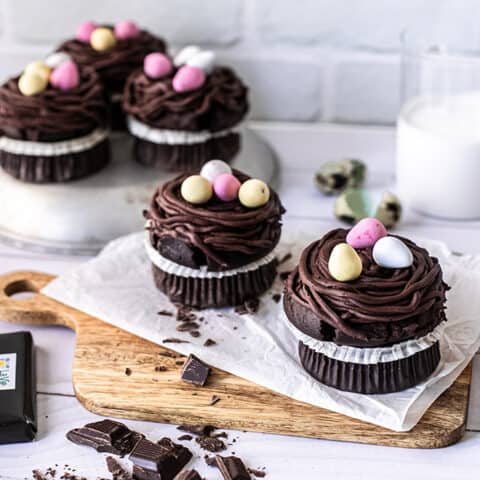 Cupcakes nids au chocolat à croquer pour Pâques