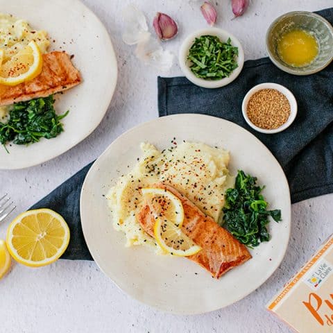 Pavés de saumon à la purée de pommes de terre