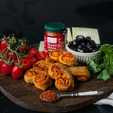 Palmiers de caviar de tomates séchées