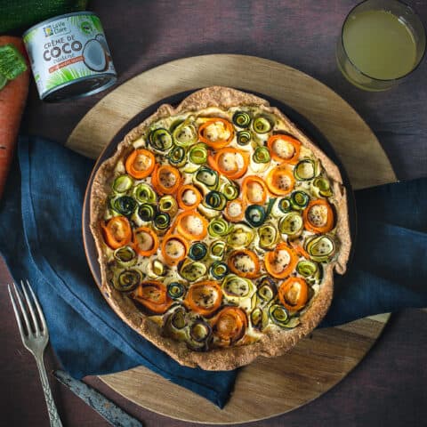 Tarte multicolore aux fleurs de légumes