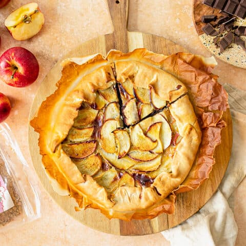 Tarte aux pommes et au chocolat