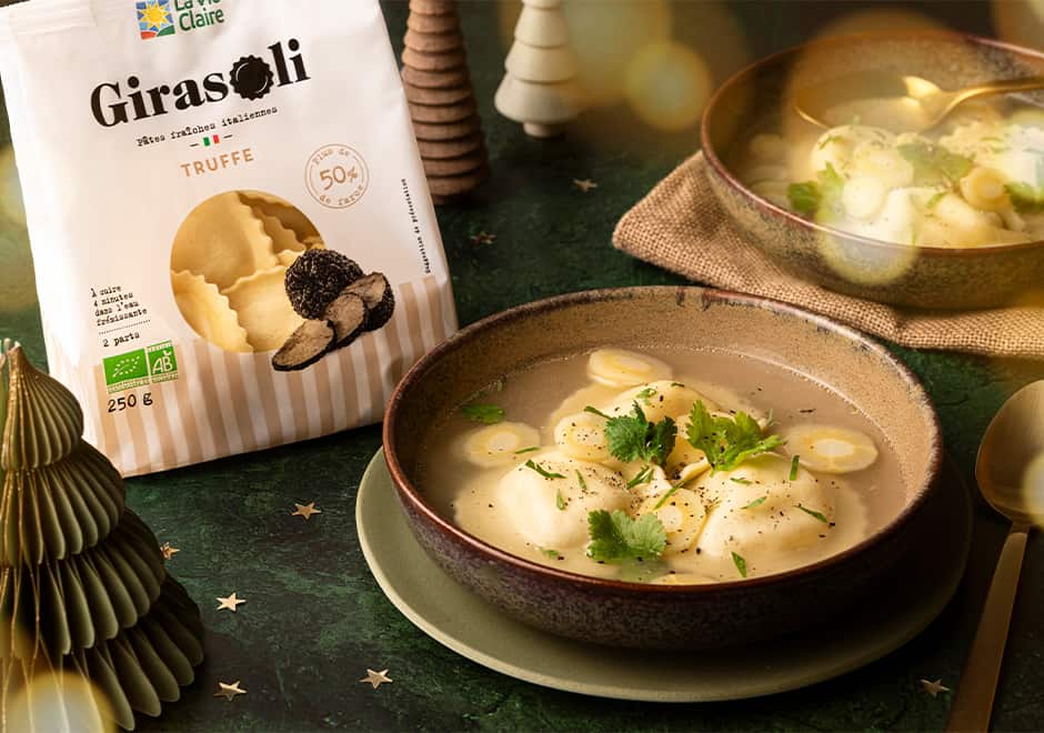 Girasoli à la truffe et bouillon de topinambour La Vie Claire