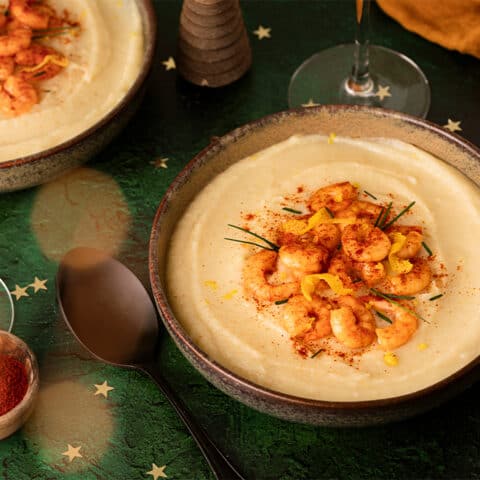 Velouté de panais aux crevettes